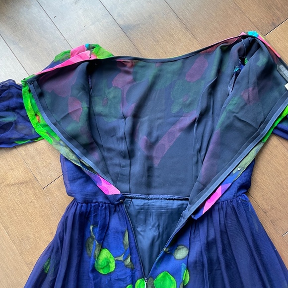 Vintage Silk Cocktail Dress Grieder Les Boutiques Rare - Picture 16 of 16